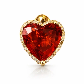 Brož Srdce se zirkonem