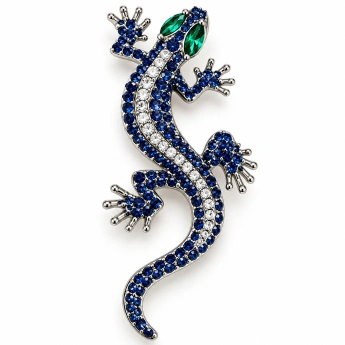 Brož Ještěrka s krystaly Swarovski