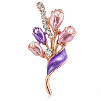 Brož Kytice s krystaly Swarovski