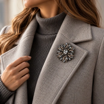 Brož Ledový květ s krystaly Swarovski