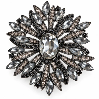 Brož Ledový květ s krystaly Swarovski