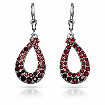 Stříbrné náušnice s českým granátem Silveria (rhodiované / zlacené)