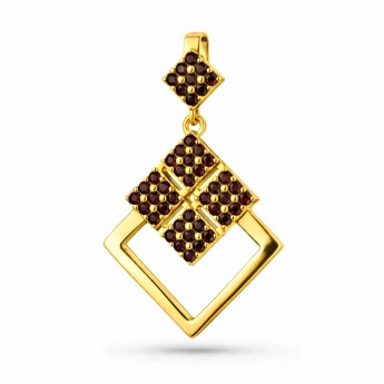 Stříbrný přívěsek s českým granátem Quadria