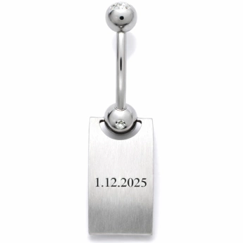 Ocelový piercing do pupíku destička zirkon Konopný list