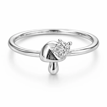 Stříbrný prsten houba s vločkou Linake