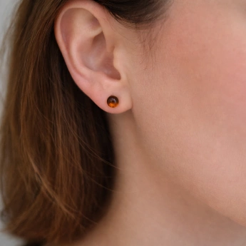 Stříbrné náušnice s jantarem Ambera