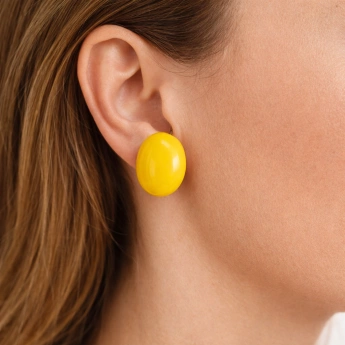 Klipsové náušnice plastové žluté