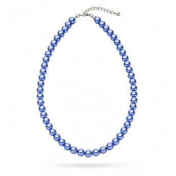 Ocelový perličkový náhrdelník modrý Azzura
