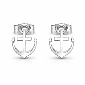 Ocelové náušnice s kotvou Sailor