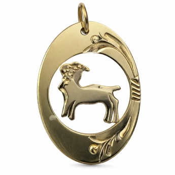 Stříbrný zlacený přívěsek znamení Kozoroh Capra