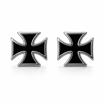 Ocelové náušnice maltézský kříž Ares