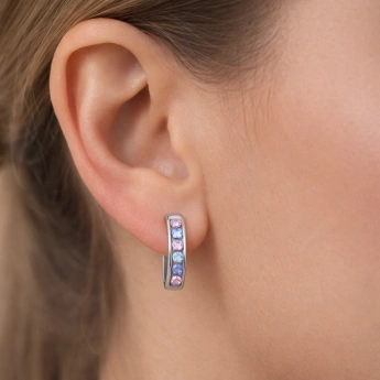 Stříbrné náušnice se zirkony Etherea