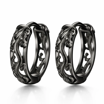 Pánské ocelové náušnice černé 1121