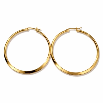 Ocelové zlacené kruhové náušnice Aureilia