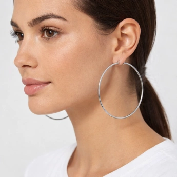 Ocelové kruhové náušnice Orlina