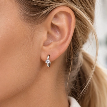 Stříbrné náušnice s krystalem Swarovski Arlina