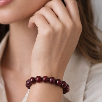 Granátový kuličkový náramek – přírodní granát