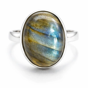 Stříbrný prsten s labradoritem Borealis