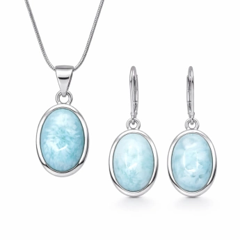 Stříbrná souprava s larimarem Griselda