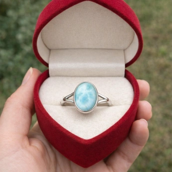 Stříbrný prsten larimar Modian