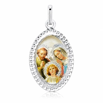 Stříbrný přívěsek madonka Svatá rodina