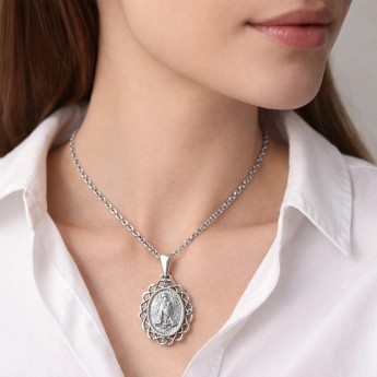 Stříbrný přívěsek Svatohorská madona s Jezulátkem