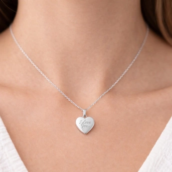 Ocelový medailonek srdce I love you