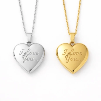 Ocelový medailonek srdce I love you