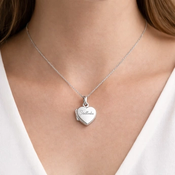 Stříbrný otevírací medailonek srdce Nina