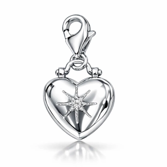 Stříbrný otevírací medailonek ve tvaru srdce Iris