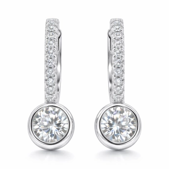 Stříbrné náušnice s moissanitem Marsy