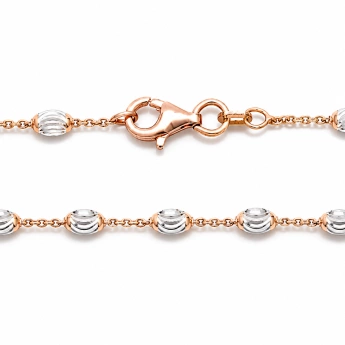 Stříbrný rose gold náhrdelník s oválnými články Rosavelle