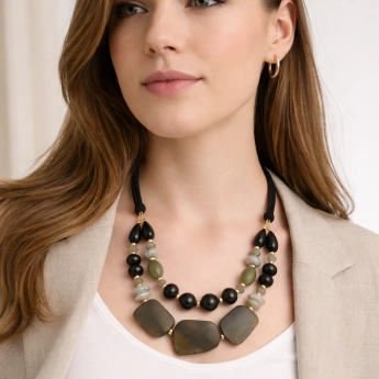 Náhrdelník dvouřadý z polodrahokamů Khari