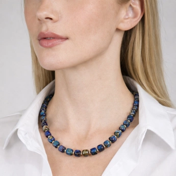 Náhrdelník z jaspisu a tyrkysu Oceania