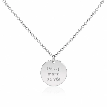 Ocelový náhrdelník s kulatým medailonkem Relic