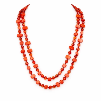 Perleťový náhrdelník červený Deinna