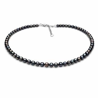 Ocelový náhrdelník z fialových říčních perel Purple