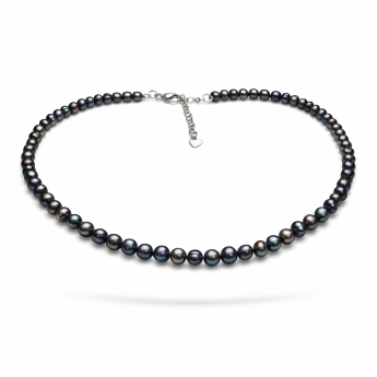 Ocelový náhrdelník z fialových říčních perel Purple