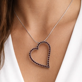 Stříbrný přívěsek český granát Thin