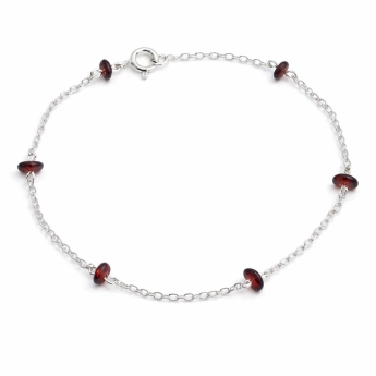 Stříbrný náramek s českými granáty Michaella
