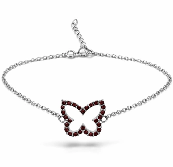 ARANYS náramek granát Ag motýl