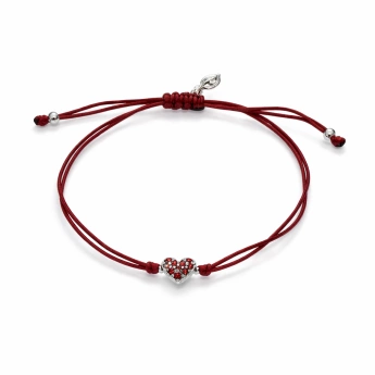 Stříbrný náramek Shamballa srdce s českým granátem