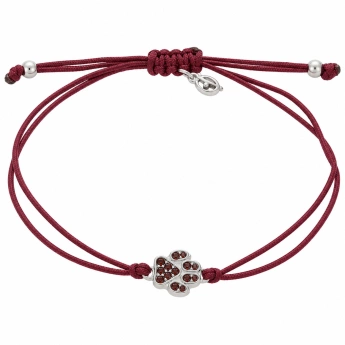 Náramek Shamballa s tlapkou a českým granátem Amico