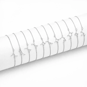 Stříbrný náramek hvězdné znamení se zirkony Oriona