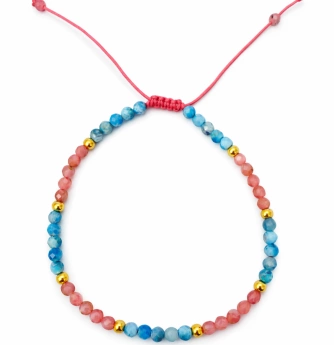 Minerální náramek s morganitem a apatitem Liorra