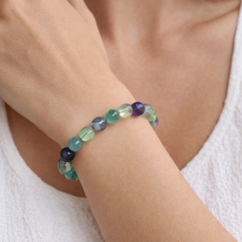 Náramek kuličkový fluorit Soustředění