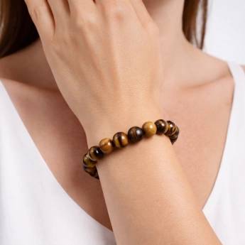 Náramek kuličkový tygří oko Odvaha