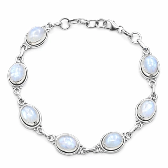 Stříbrný náramek s Měšíčním kamenem Noya