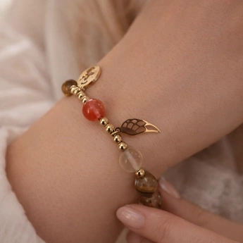 Náramek z růženínu a citrínu Auriele