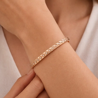 Ocelový náramek se zirkony v barvě Rose gold Lubica